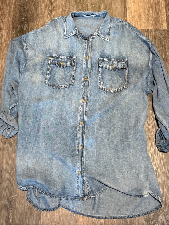 12th Tribe Dresses & Skirts - Light Blue Denim Button-Up Shirt Dress